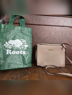 Roots Pebbled Leather Crossbody Bag